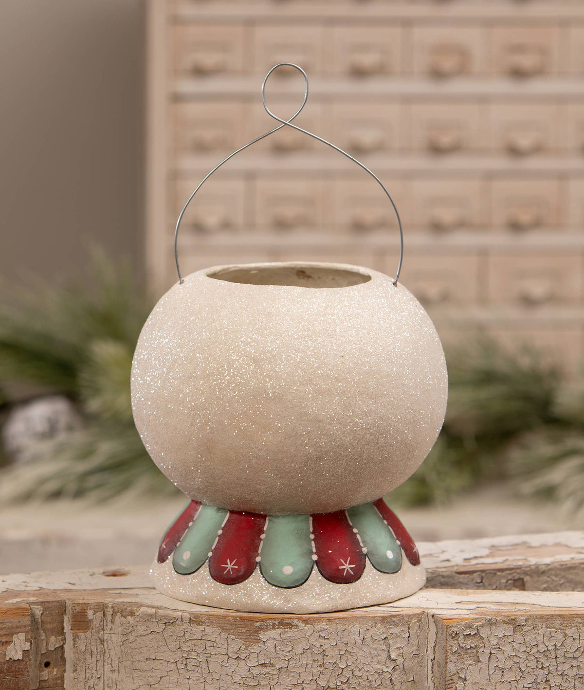 Minty Beau Snow Glow Lantern Bucket by Johanna Parker Design, view 3