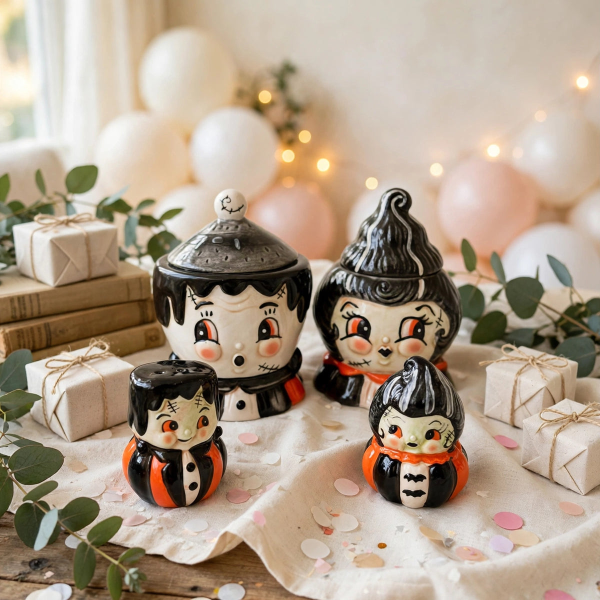 Frankie and Bride 4-piece Johanna Parker Design for Transpac curated set styled for a celebration