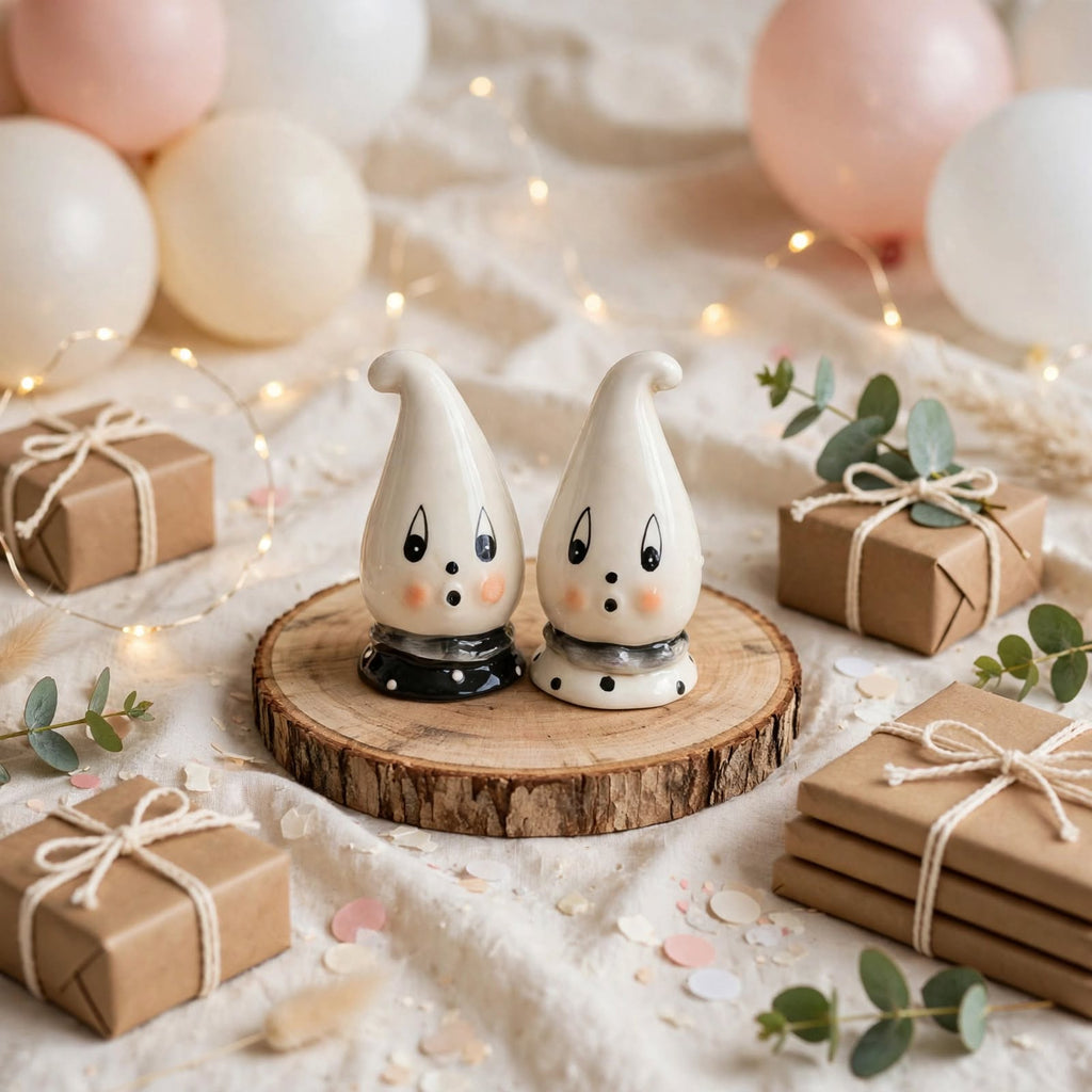 Ghost Salt & Pepper Shakers by Johanna Parker Design for Transpac styled for a celebration