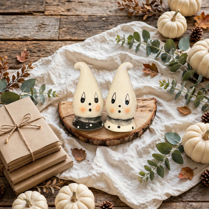 Ghost Salt & Pepper Shakers by Johanna Parker Design for Transpac styled for fall