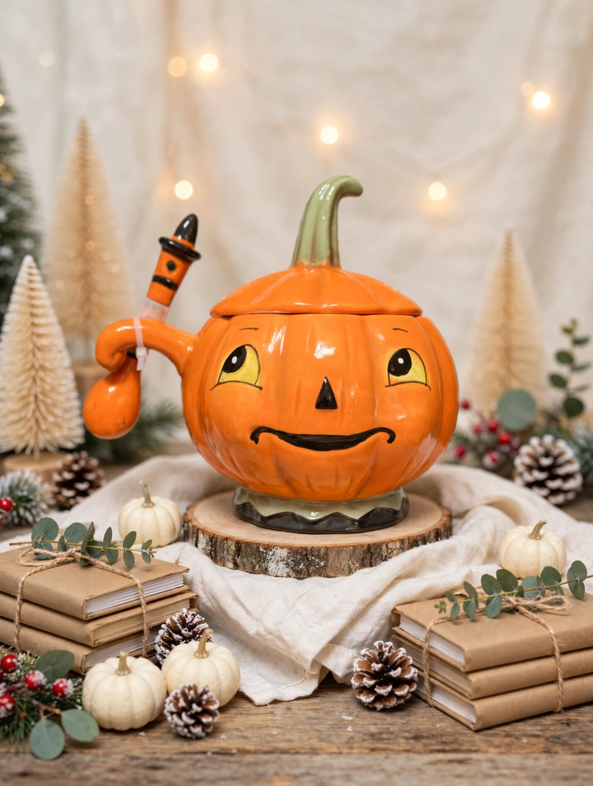 Pumpkin Bowl & Spoon by Johanna Parker Design for Transpac - Christmas lifestyle view