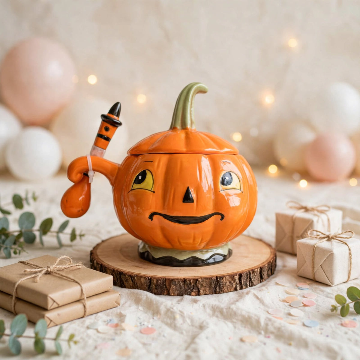 Pumpkin Bowl & Spoon by Johanna Parker Design for Transpac - celebration lifestyle view