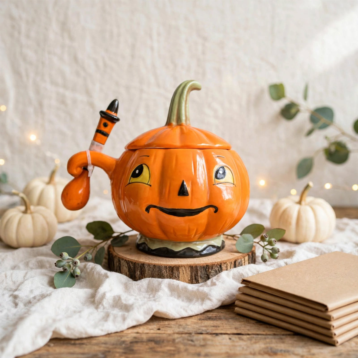 Pumpkin Bowl & Spoon by Johanna Parker Design for Transpac - seasonal lifestyle view