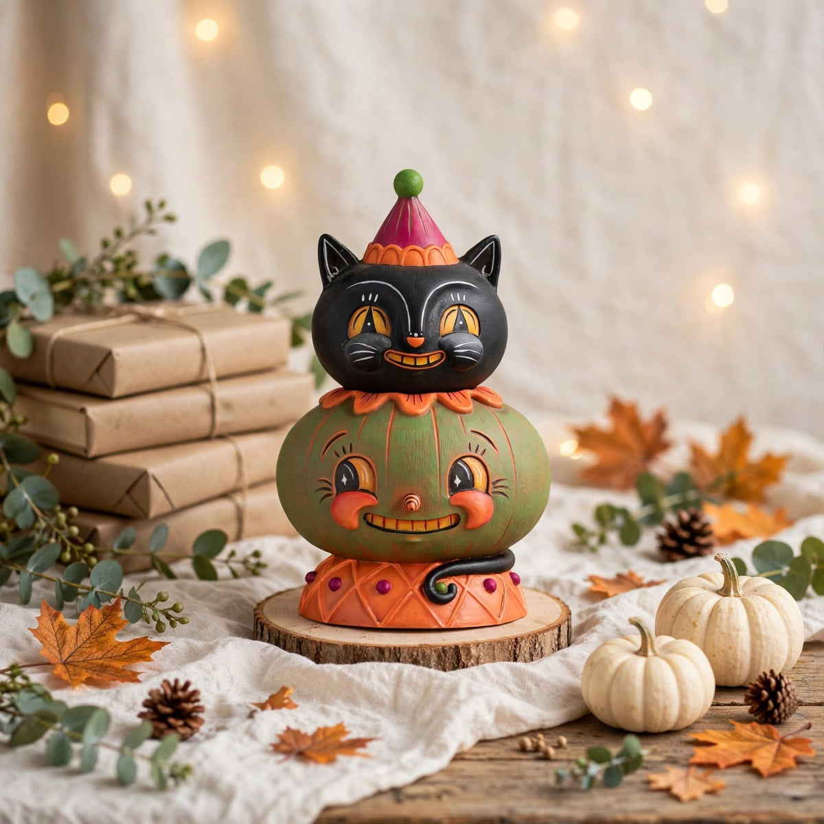 Jolly Jack-a-Melon Stack by Johanna Parker Design for Bethany Lowe Designs in a warm fall display